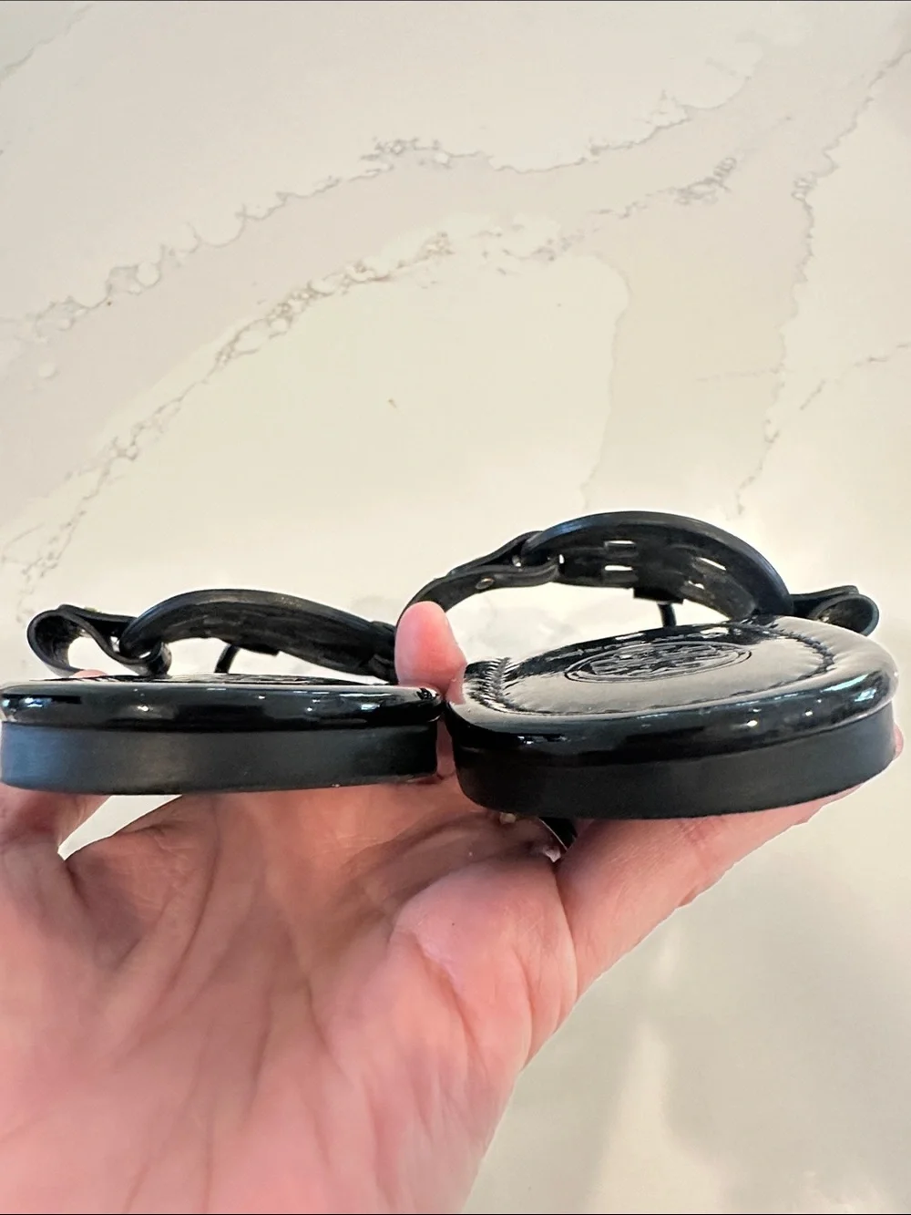 Tory Burch Miller Sandals Patent Black Size 9